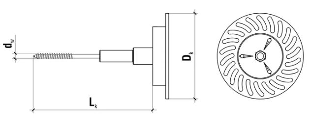 Bucha ETICS Suportes Madeira DRIVE-W 6x110mm