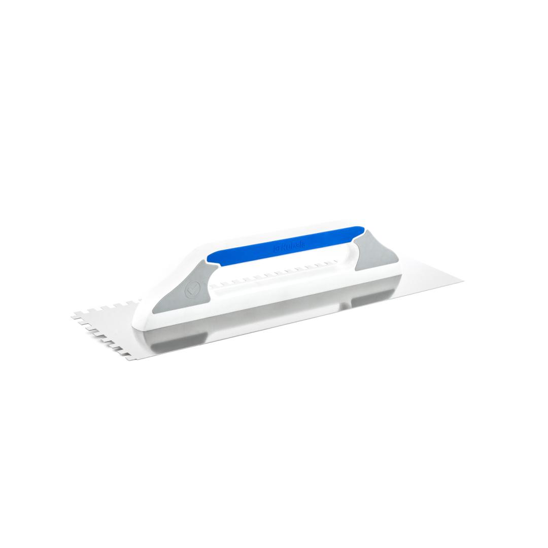 Stainless Steel Trowel Long With A Notch, 3K Soft Handle, Master Line